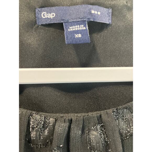 Gap Dress Size XS Black Shiny Pattern Sleeveless Pullover Elastic Waist Knee - Picture 3 of 6